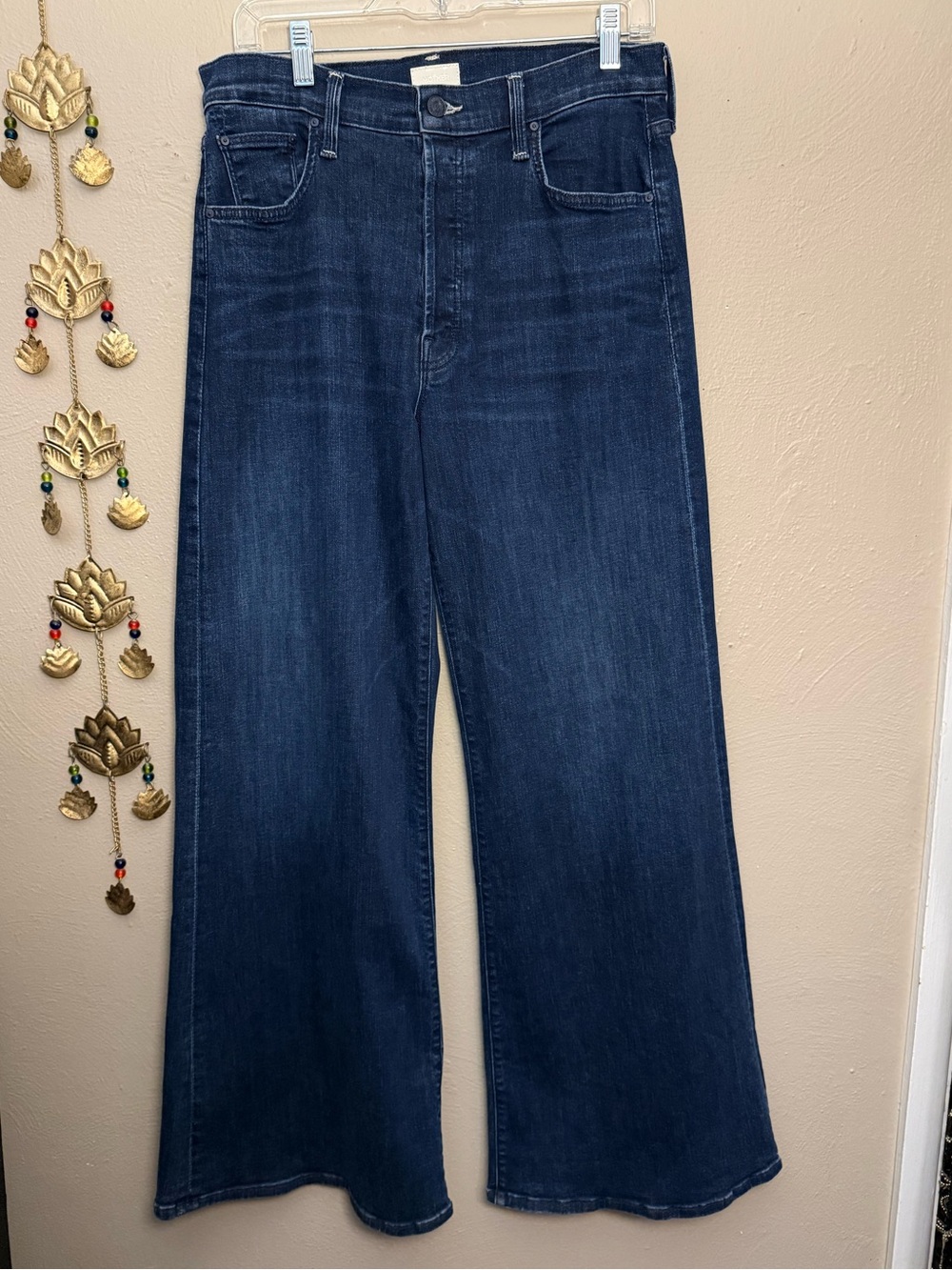 Mother Denim The Tomcat Roller Sneak Wide Leg Jeans Womens Size 32 Dark Wash